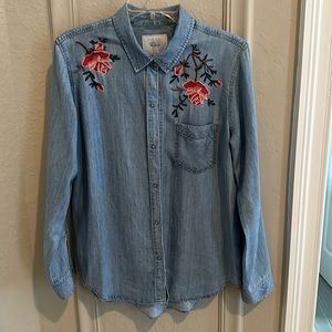 Rails embroidered denim shirt